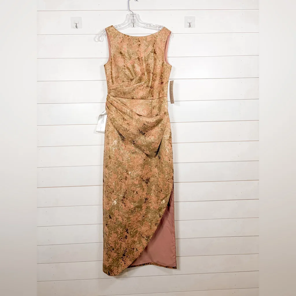 NEW Kay Unger Felix Metallic Abstract Jacquard Column Dress, Size 6, MSRP $358 - Image 7