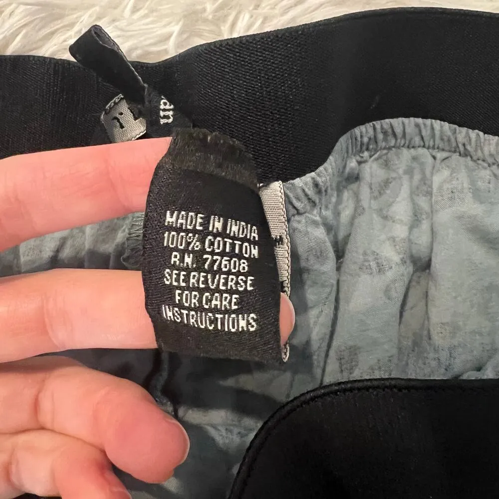 J Peterman Palazzo Pants Women's Large XL Joggers Boho Hawaiian Tropical Floral Blue - Image 7