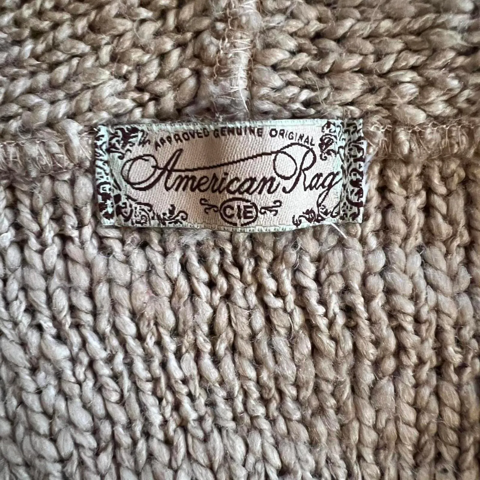 American Rag Cie Vintage Y2K sweater Size Medium Tan - Image 6