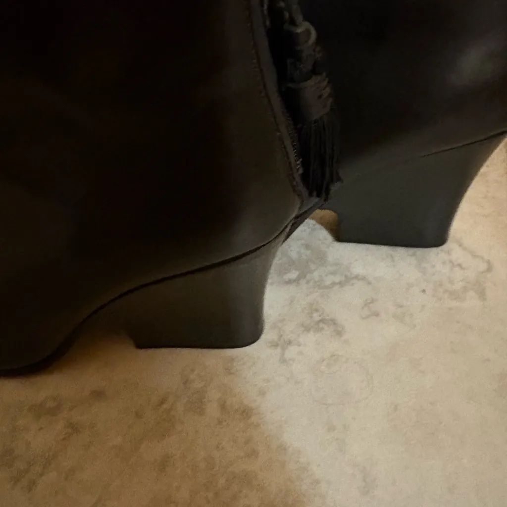 Rag & Bone Tacita Tassel Wedge Booties in Black - Image 8