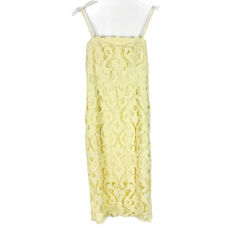 Bardot Lina Lace Sheath Dress Sleeveless Yellow Size 6 Small S EUC - Image 2