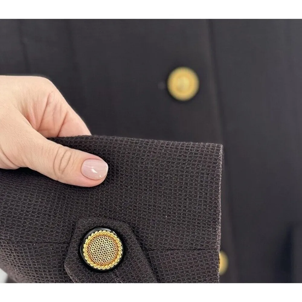 Ilie Wacs Blazer Knit Tweed Vtg Union Made Size 8 Career Office Classy Brown​​​ Brown - Image 2