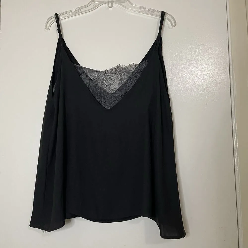 Free People Intimately Black v neck tank camisole with lace bandeau Large - Image 7
