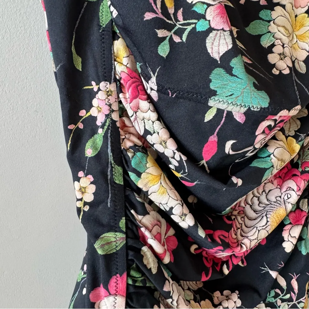 Johnny Was Black Wild Bloom‎ Ruched One Piece Swimsuit Size Medium - Image 7