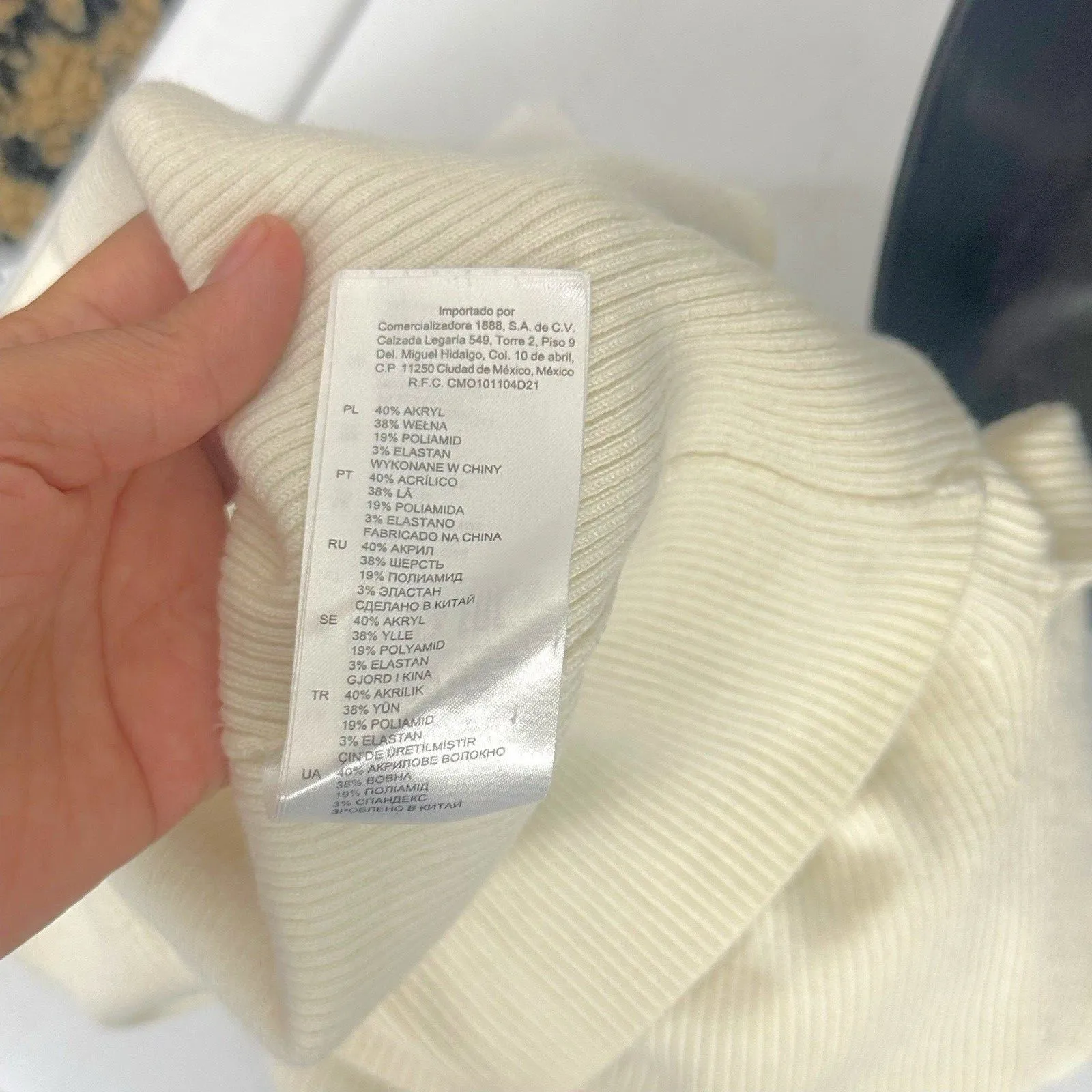 Sandro Women's Size 1 Temps Ribbed Sweater Ivory US S - Image 9