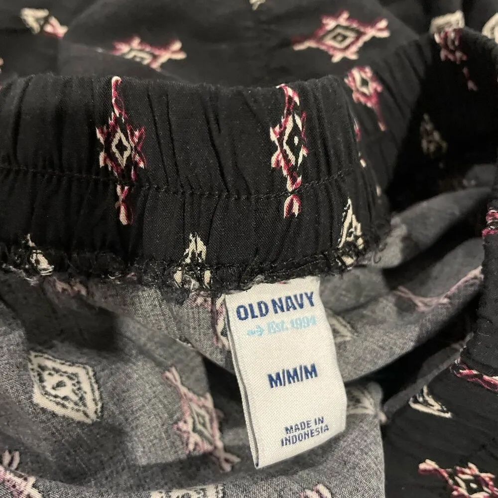 Old Navy Skirt Womens Sz M Maxi Tiered Black Pink Printed Long Old Money Flowy - Image 2