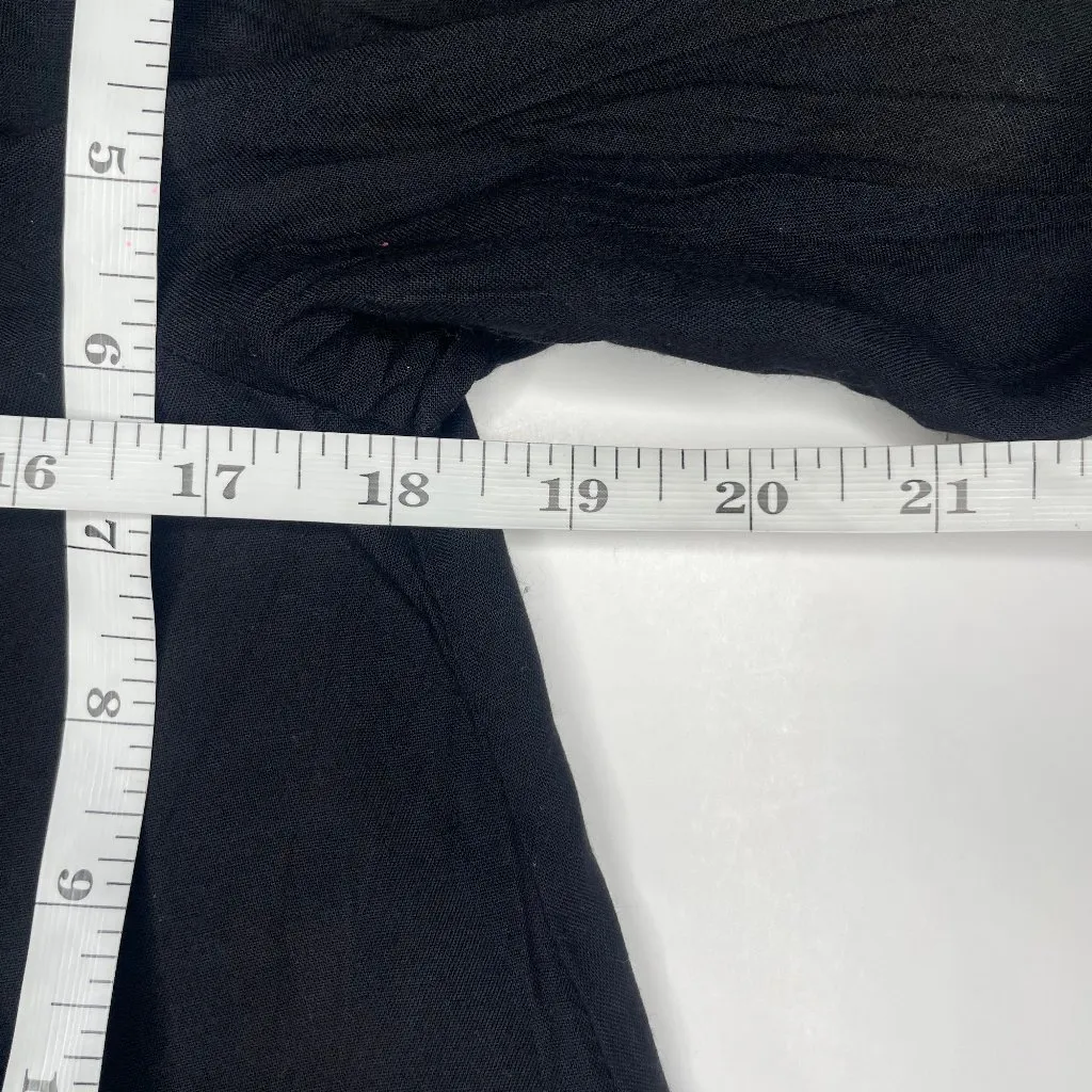 Feathers Women's Black Floral Embroidery Ruffle Midi Mini Dress Whimsygoth XL - Image 5