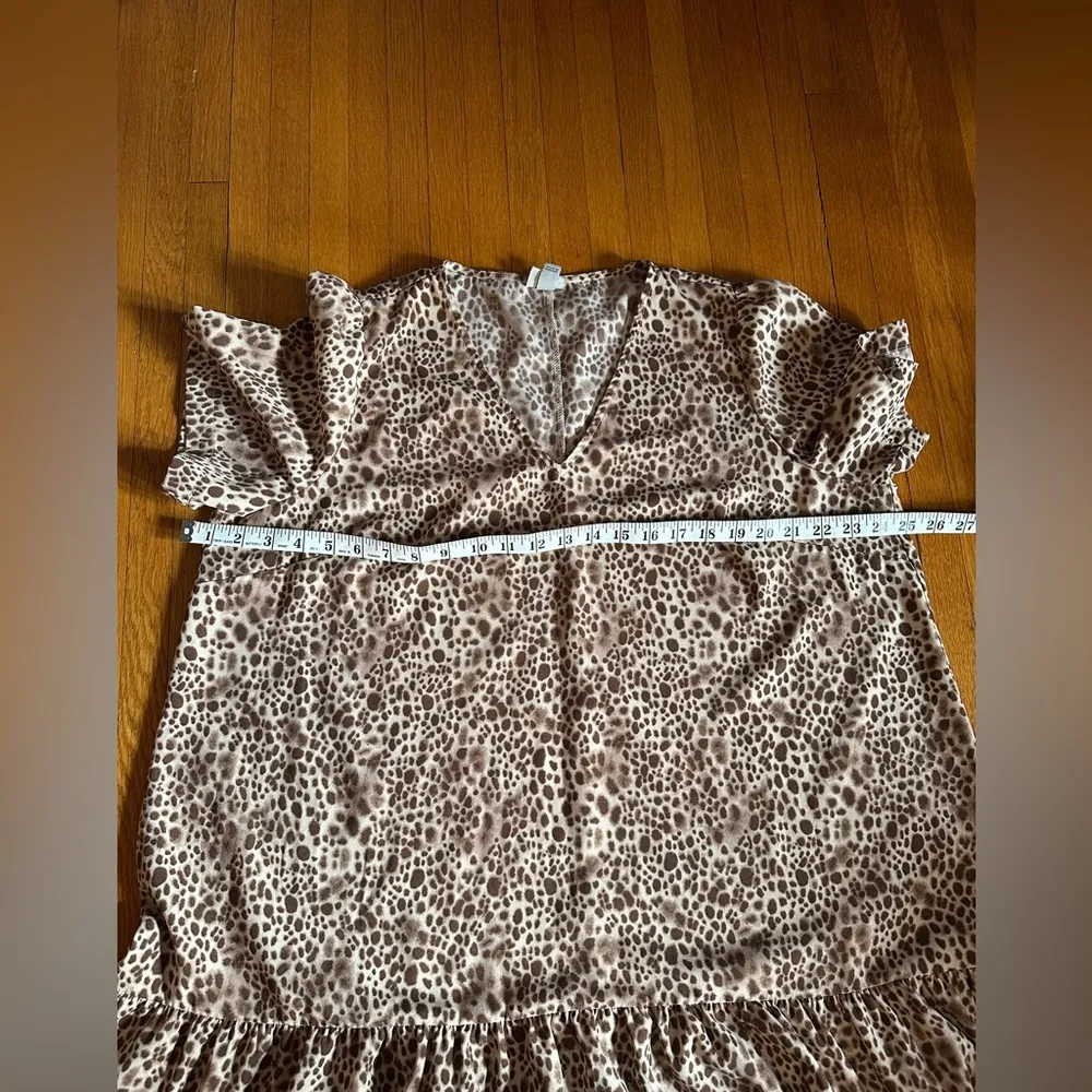 A New Day Animal Print A-Line Ruffle Dress with Short Sleeves, Size XL - Image 2
