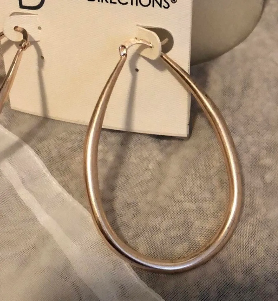 New Direction NWT s Rose Gold Hoop Earrings - Image 2