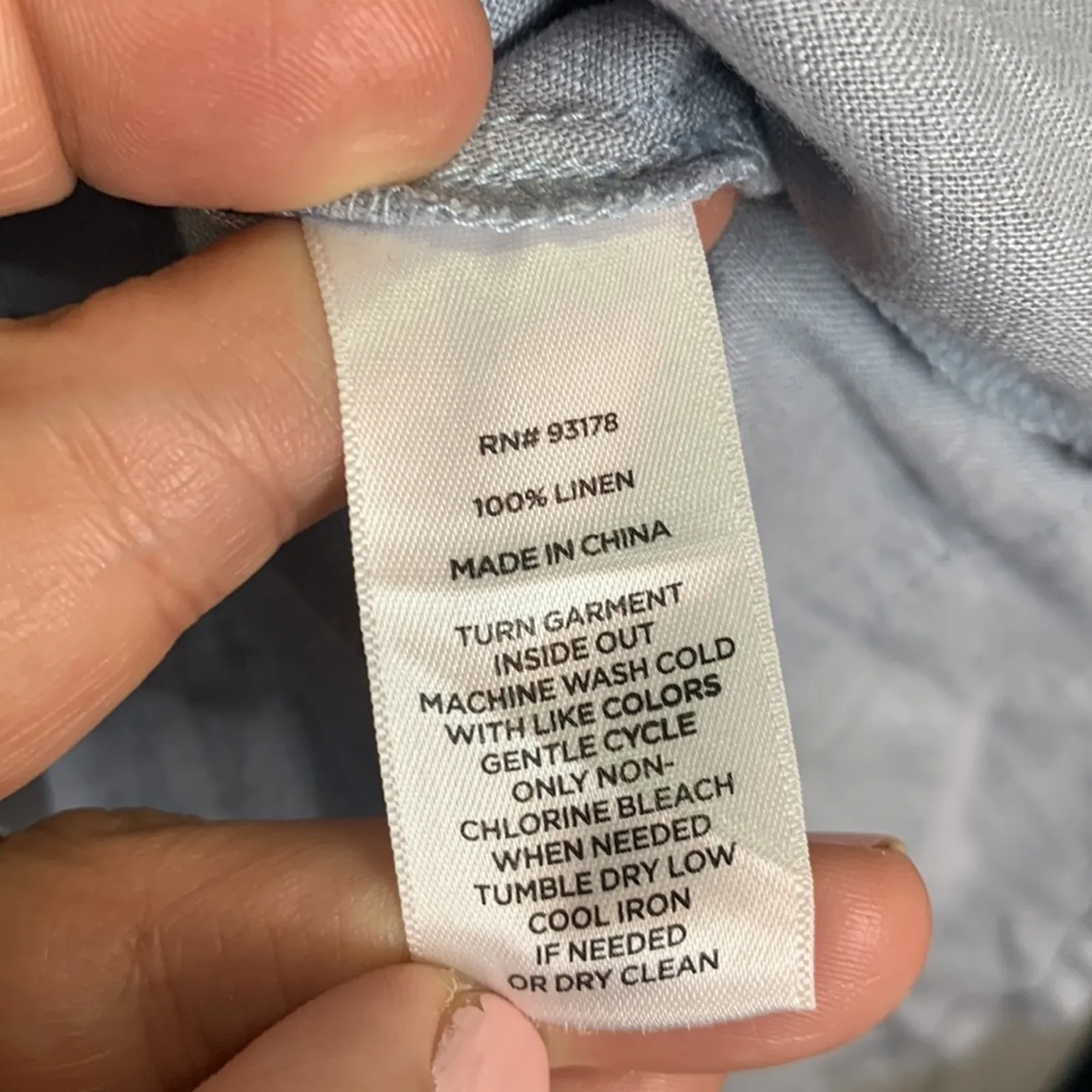 Magaschoni Women’s 100% Linen Ocean Blue Tunic Blouse Top Pockets W-287 Sz M - Image 6