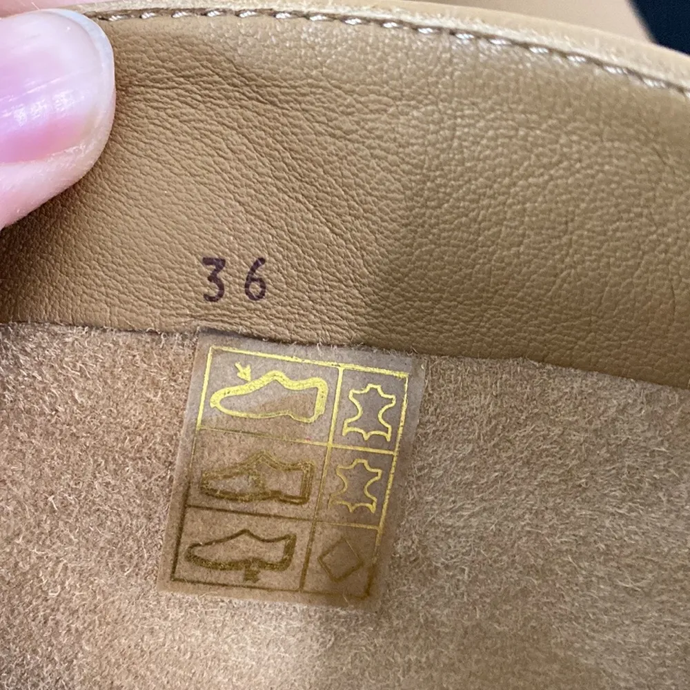 Tamara Mellon camel leather wedge tall boots size EU 36 or US 6 Tan - Image 10