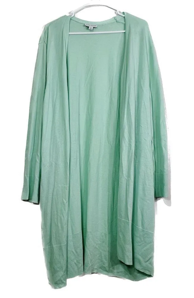 Susan Graver Womens 3X open front long sleeve duster cardigan tunic - Image 1