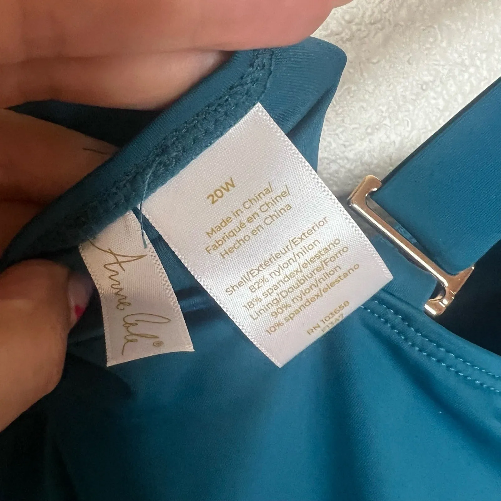 Anne Cole One Piece Swimsuit Womens Size 20W Teal Ruched Twisted Flattering NEW - Image 8