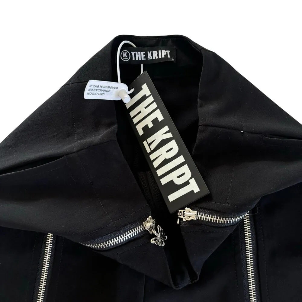 Dolls Kill The Kript Black Butterfly Zipper Pull On Pants Women’s Size Small NWT - Image 3