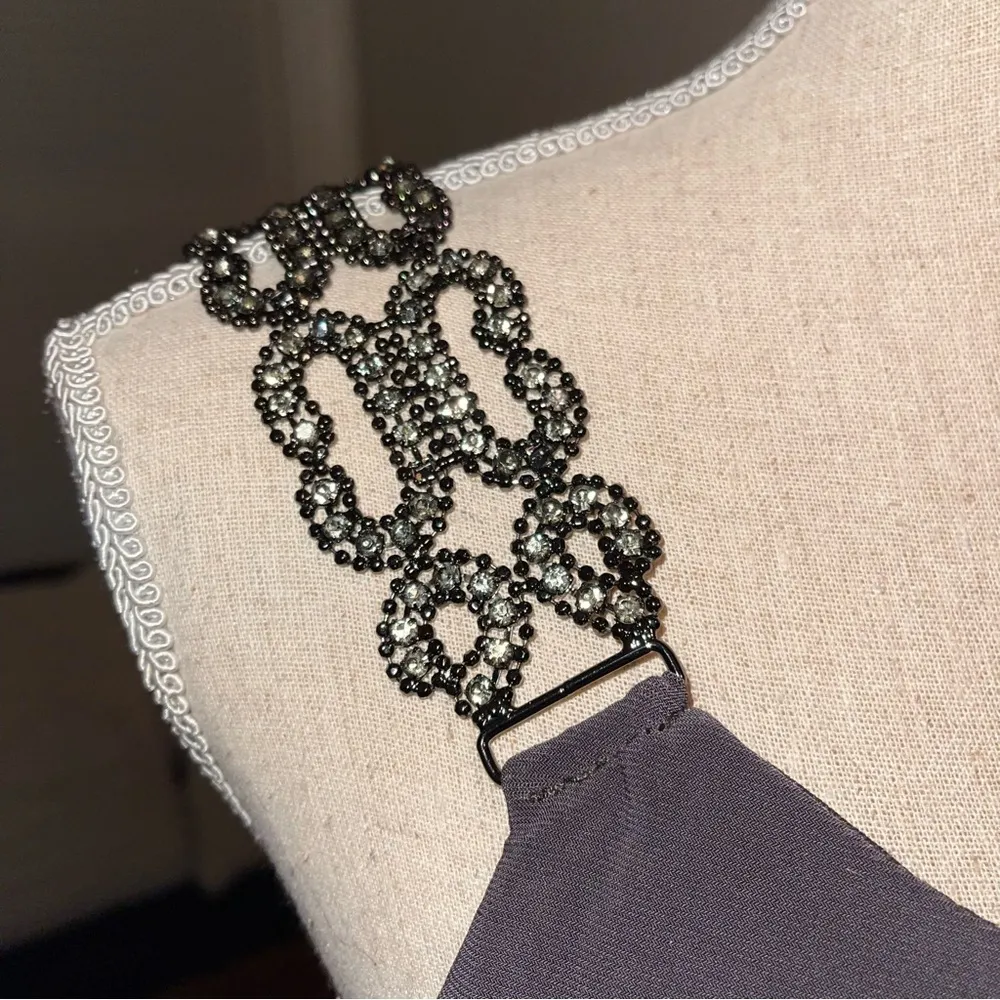 NWT Vintage Betsy & Adam Cocktail Dress Women’s Size 2 Petite Charcoal Gray - Image 3