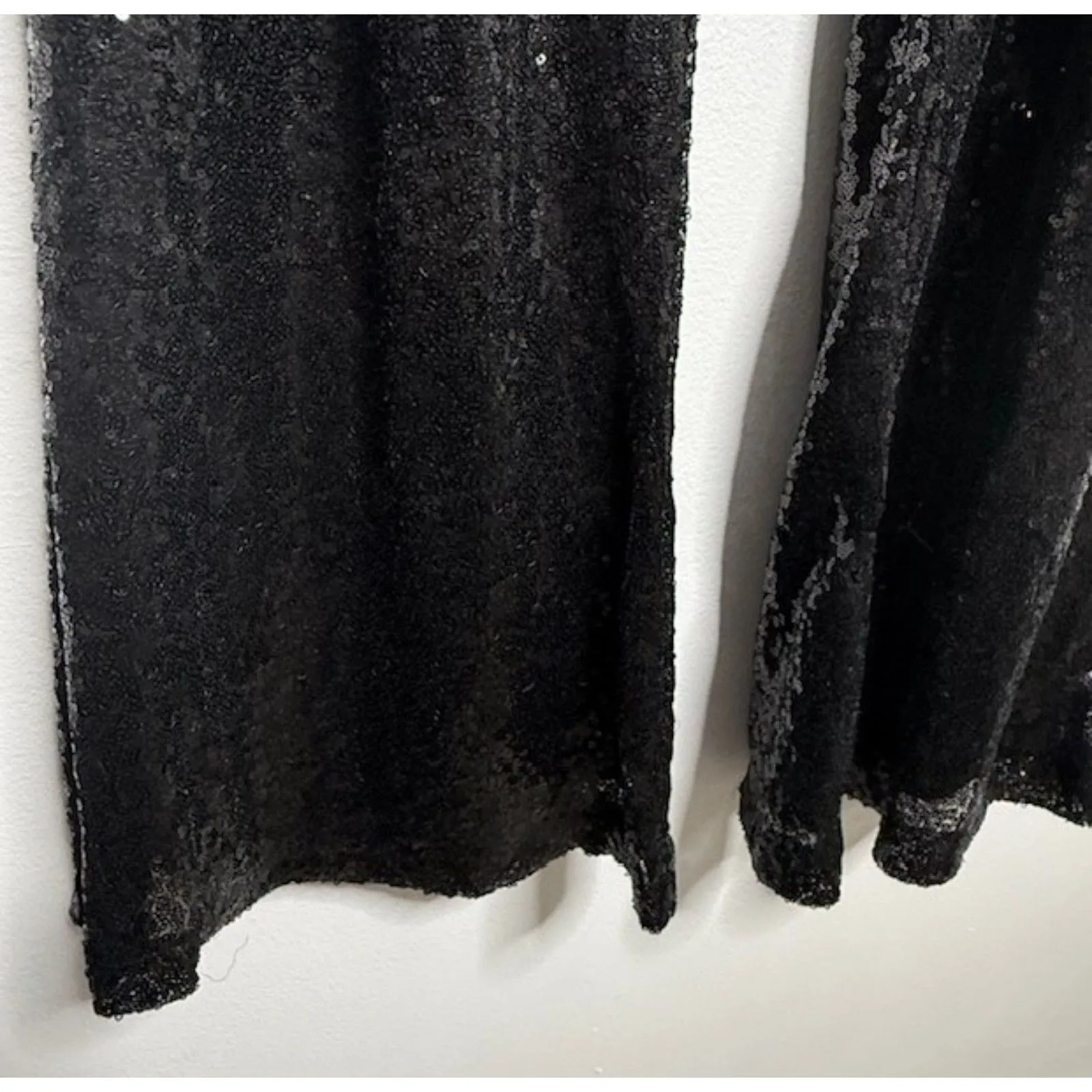 NWT Saint Genies Plus Black Sequin Flares High Rise Party Zippered Pants Sz 16 - Image 12