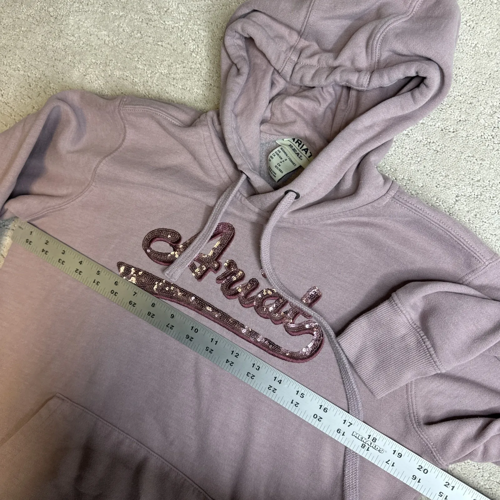 Women's Ariat Small Purple Pullover Hoodie Sequin Western‎ - Image 4