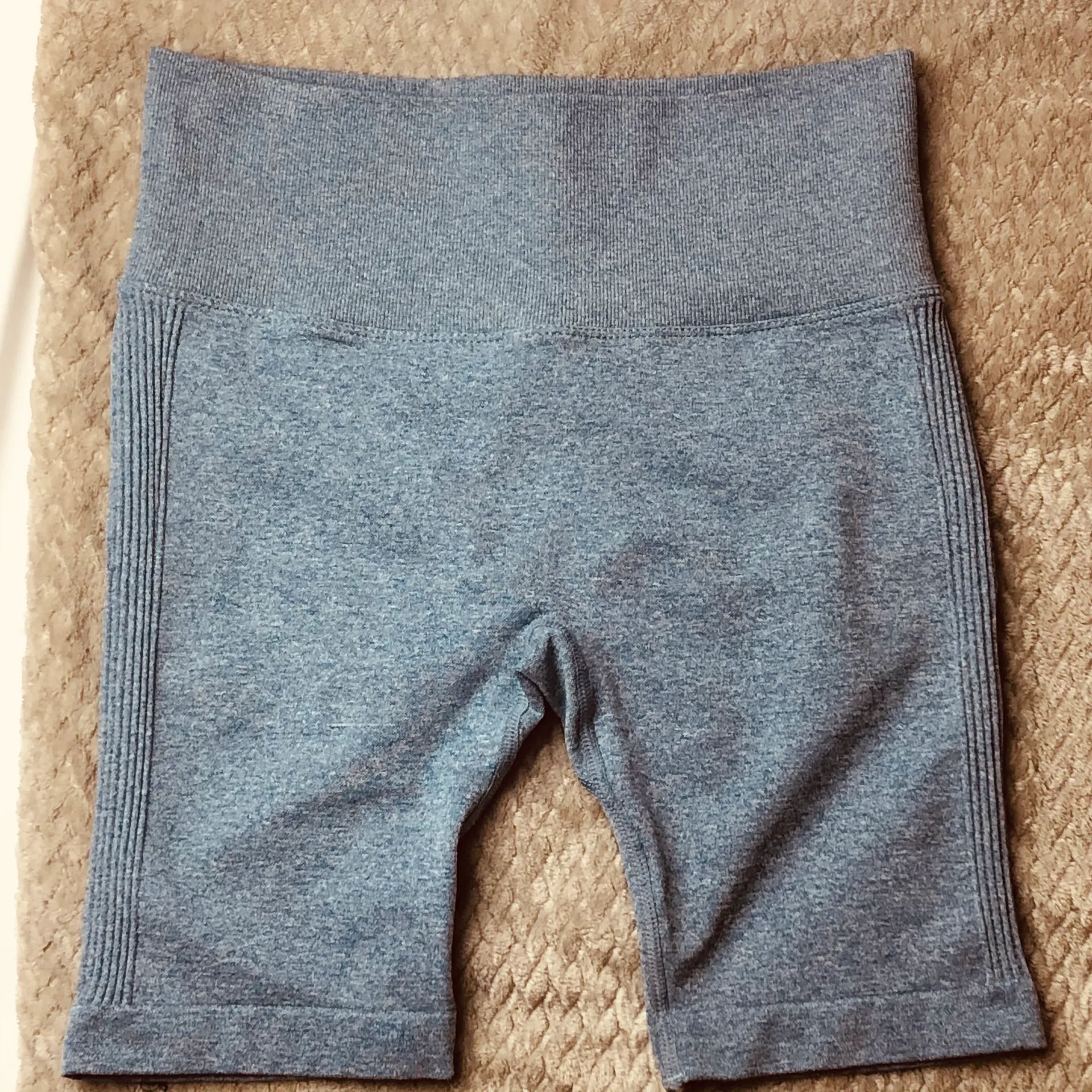 Blue Seamless Booty Scrunch Shorts - Image 2