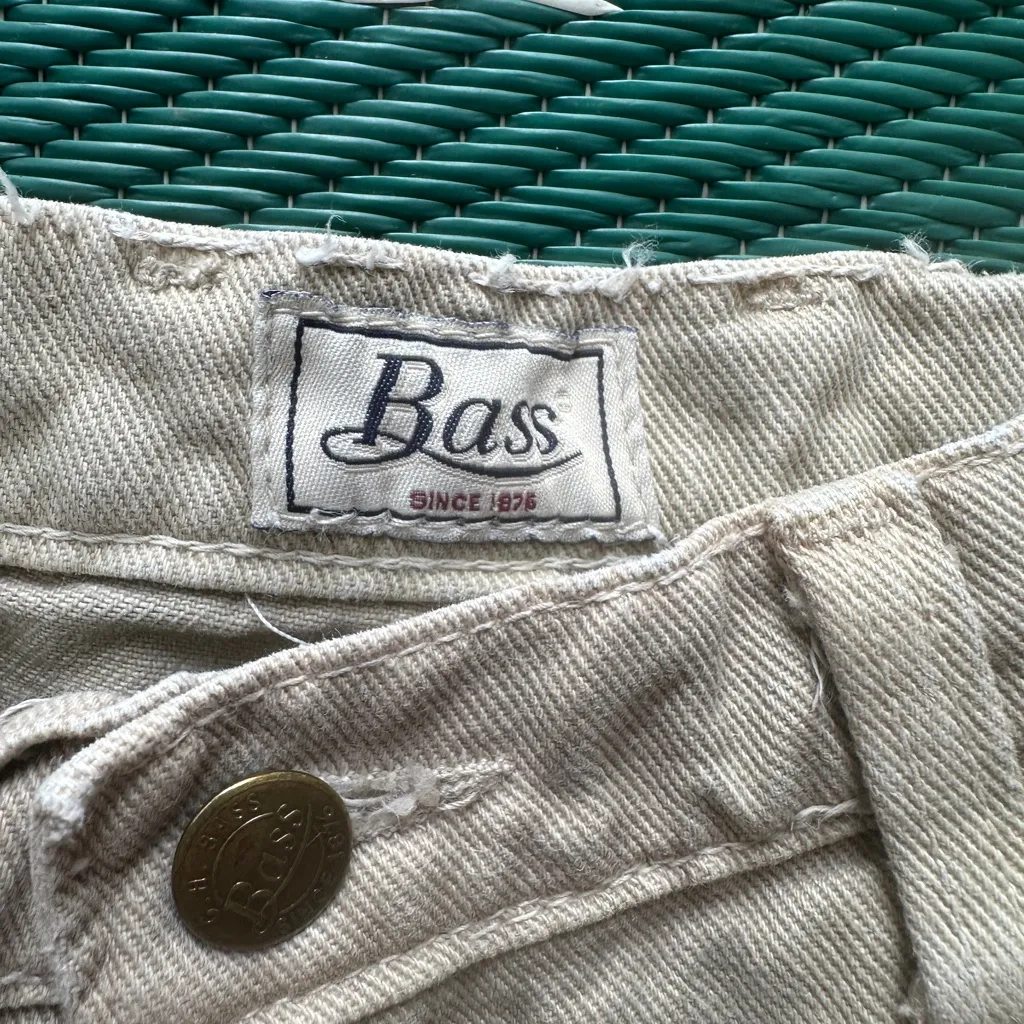 Bass Vintage 90s Tan Denim 100% Cotton Jean Shorts Women’s Size 6 - Image 3