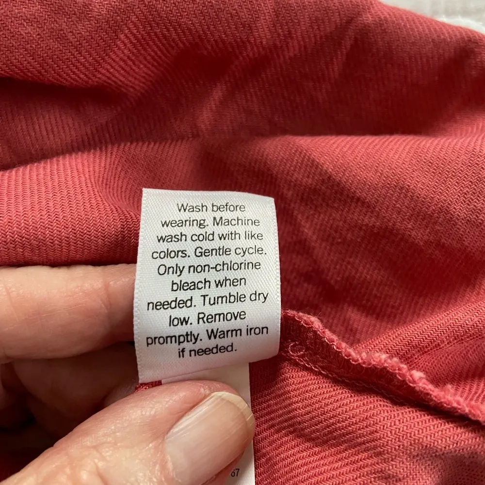 Croft & Barrow A-Line Shirtdress Short Sleeve Knee Length Mauve Pink Size Small - Image 6