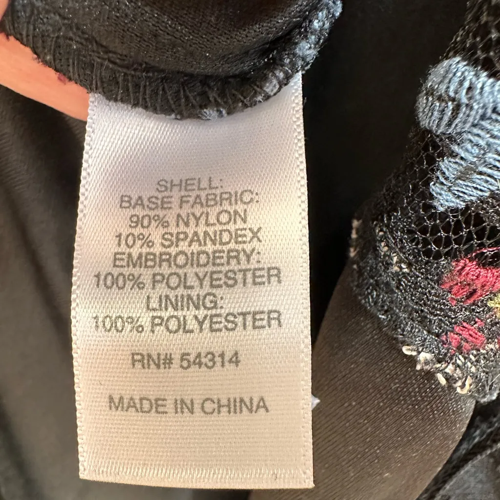 Bisou Bisou 3/4 Sleeve Floral Shift Midi Dress Lace with Floral Embroidery - Image 5