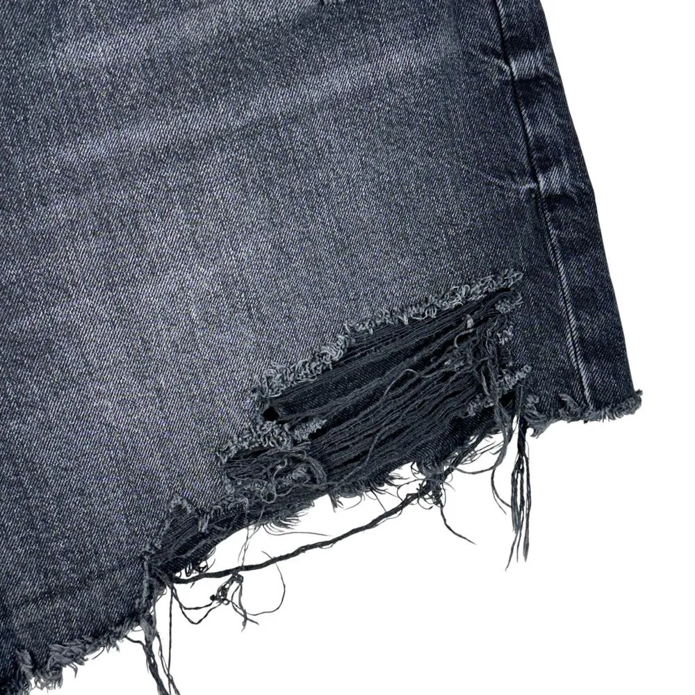 American Eagle SZ 16 Highest Rise 90s Boyfriend Jean Shorts Distressed Frayed - Image 3