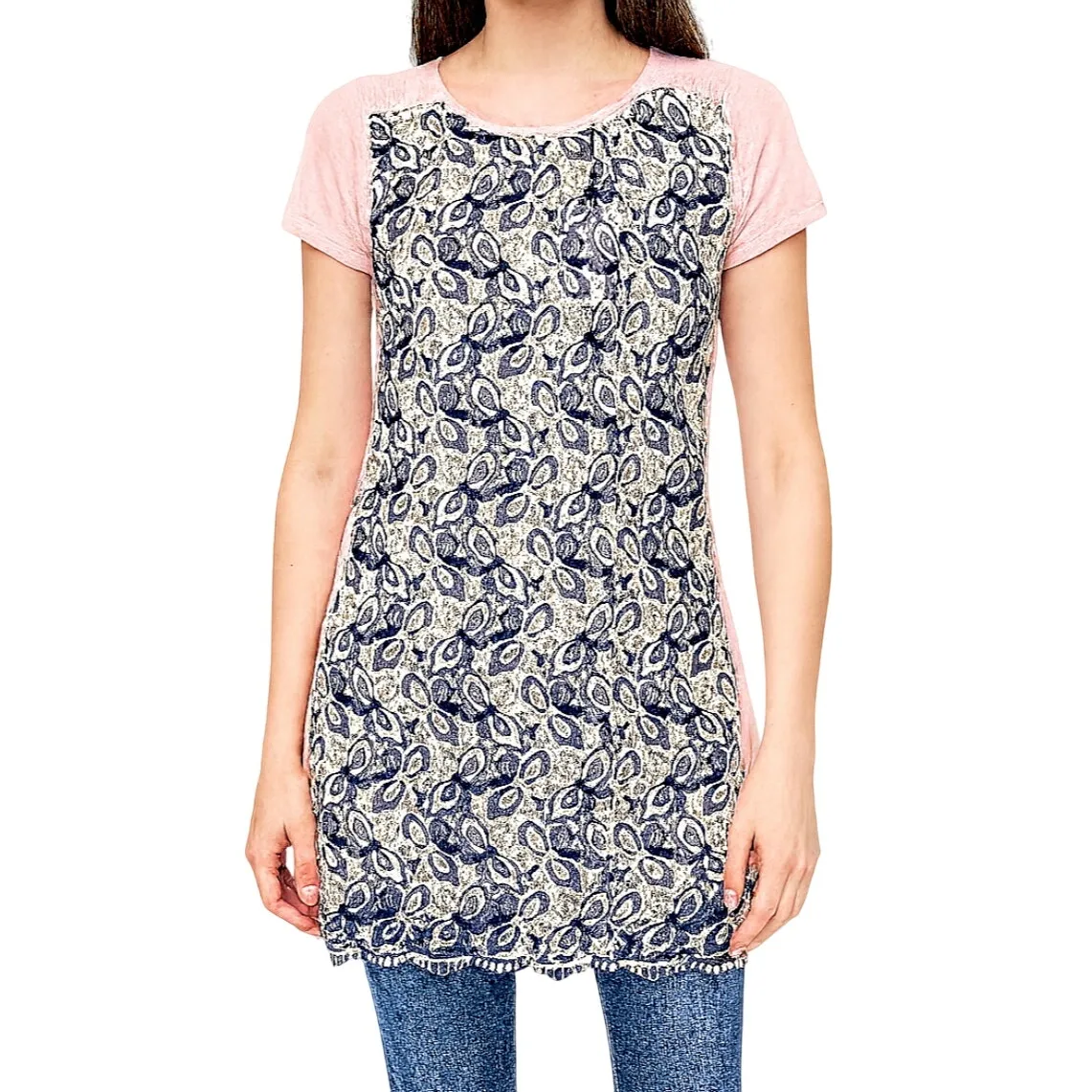 Caswell Massey Pink Crochet Lace Butterfly Mini Tee Shirt Dress size S NEW Tags - Image 2