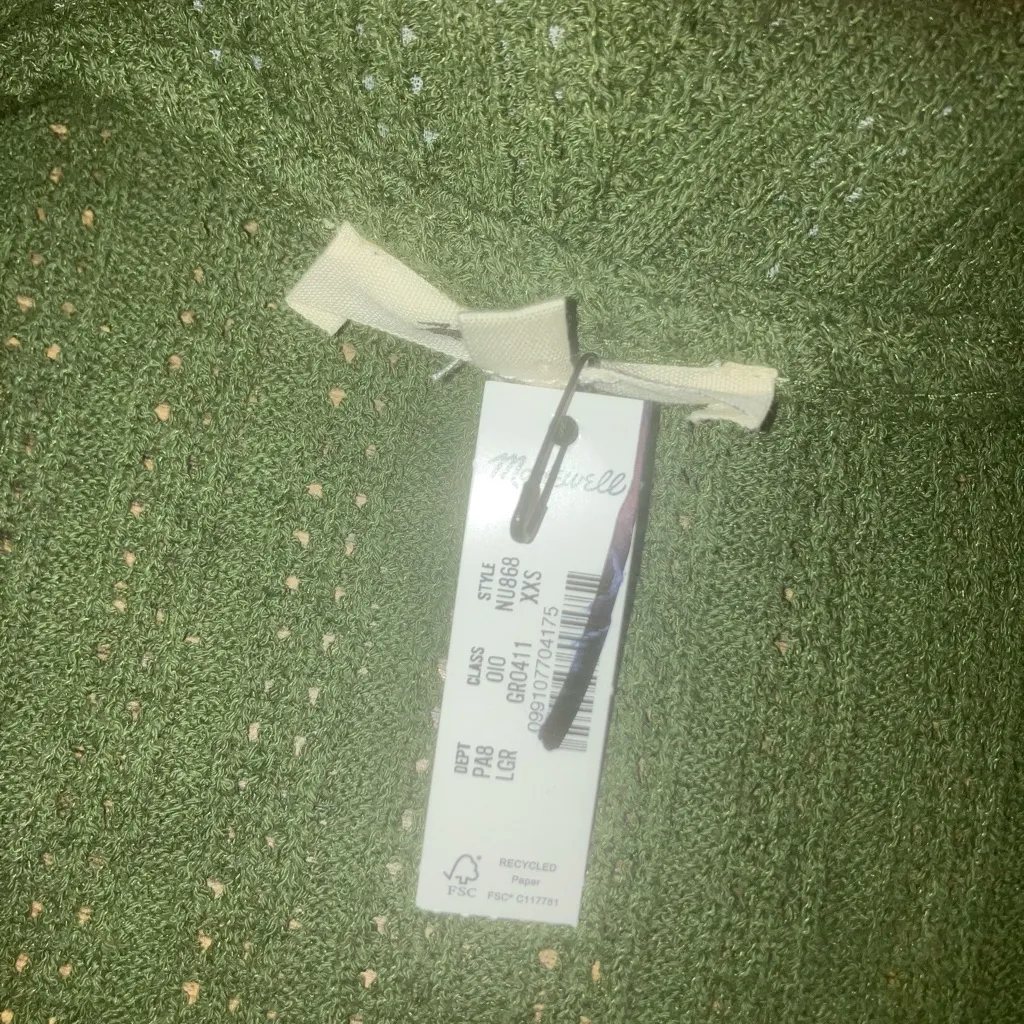 Madewell Womens Green Crochet-Knit V-Neck Sweater Vest - Image 6