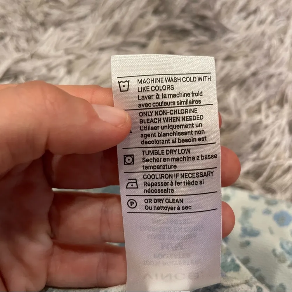 Vince Floral Asymmetrical Shift Dress Aloe Medium M - Image 12