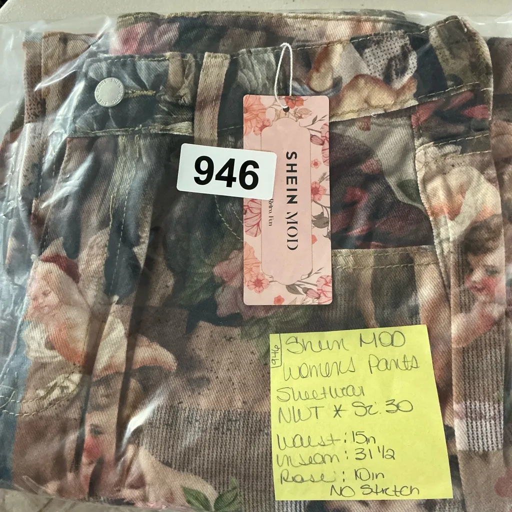 SHEIN Multicolor Artistic Print Wide Leg Jeans - Image 9