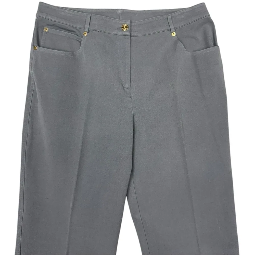 St. John Gray Dress Pants Trousers, Size 10 Fall Knit Pants Office Trousers EUC - Image 3