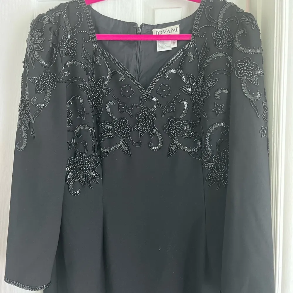 Jovani Elegant Black Beaded Dress - Image 2
