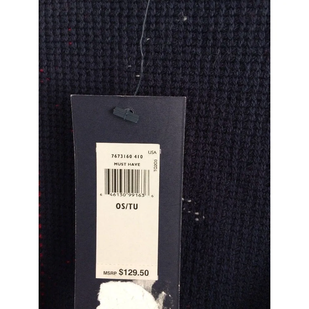 Tommy Hilfiger Southwestern Printed Poncho Aztec Blue Red One Size Os Native - Image 5