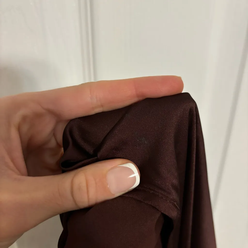 Lioness Brown Satin Mini Dress - Image 9