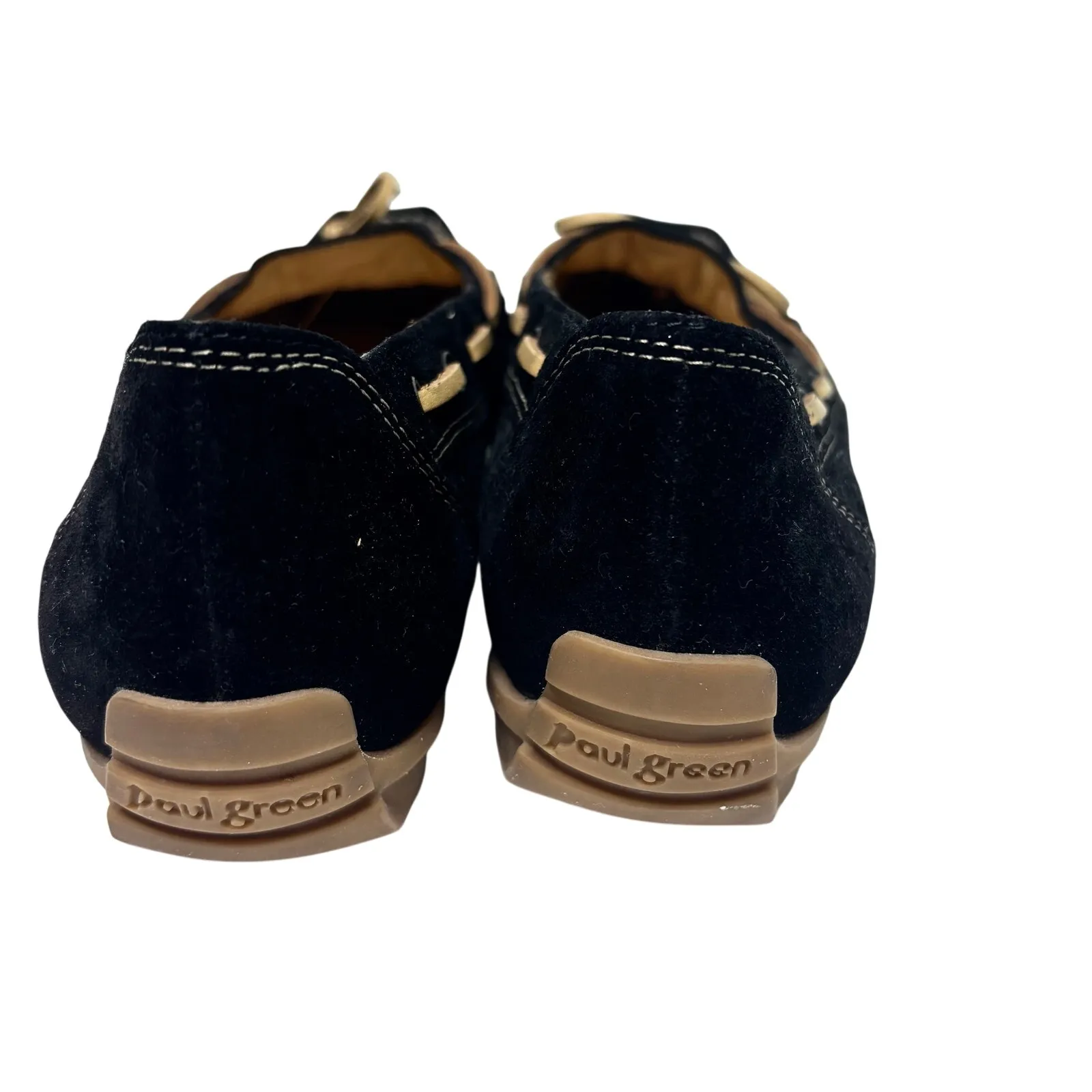 Paul Green Black Suede Driving Moccasin Toe Boat Loafer Shoes 6.5 - Image 5