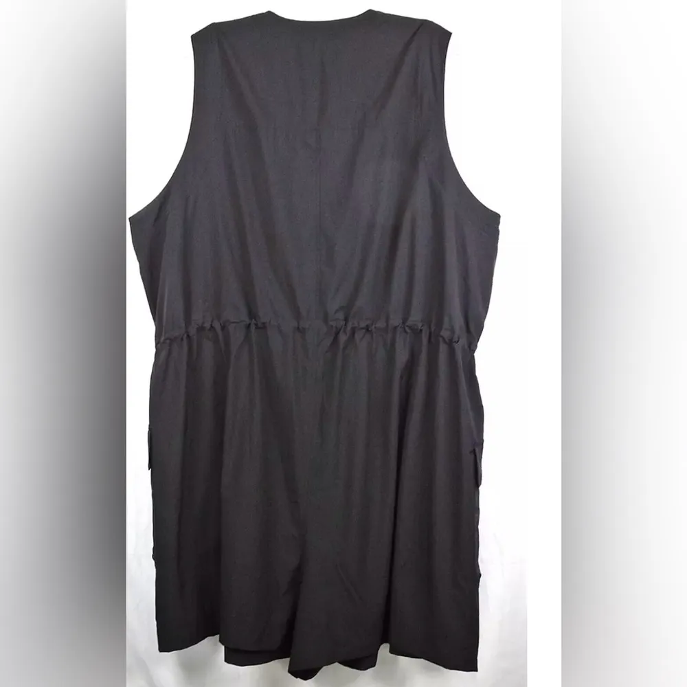 Old Navy Black Sleeveless Zip-Front Stretch Tech Cargo Romper - Image 2