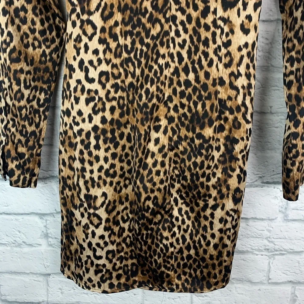 NWT Express X Karla Ruched Leopard Mini Dress 2 - Image 11