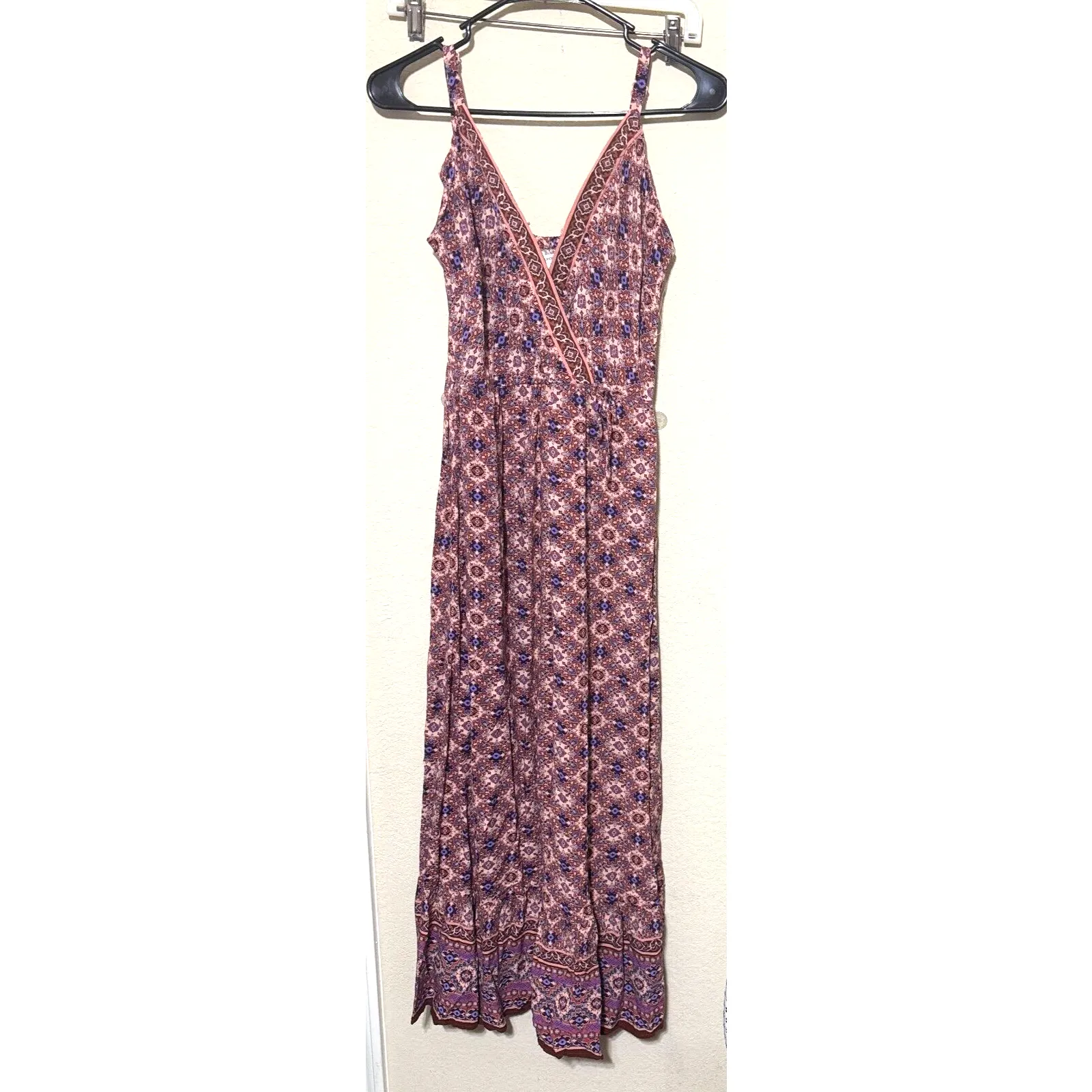 Maurices Dress Womens S Pink Maxi wrap sleeveless boho resortwear cruise - Image 2