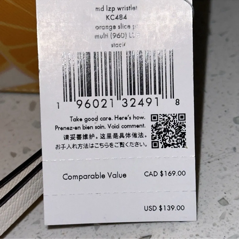 Kate Spade Staci Orange Slice Zip Wristlet NWT MSRP $139 - Image 4