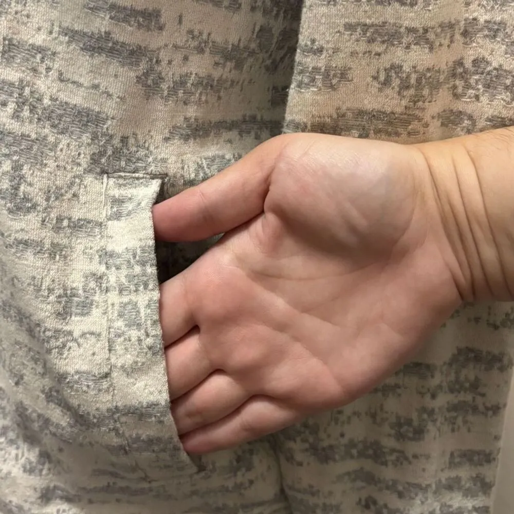 Zyia Active Cream Combo Zip Up Jacket Pockets Athleisure Stretch Knit Size Small - Image 3