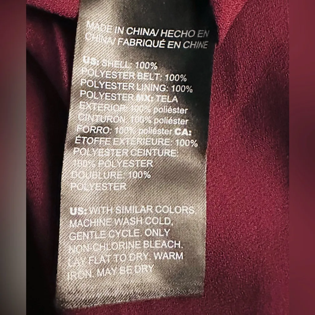 NWT White House Black Market Burgundy Floral Long Sleeve Dress - Image 14