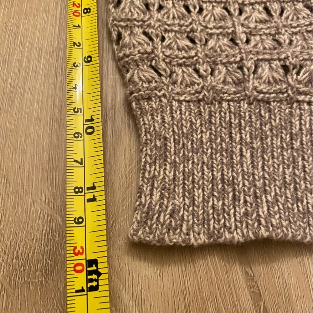 Taupe DKNY Jeans Womens Knit Cardigan 3/4 Length Sleeves Small - Image 9