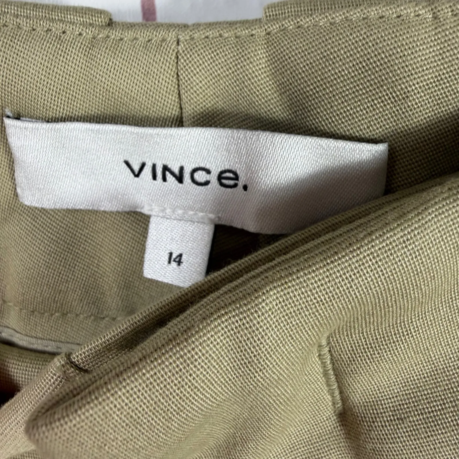 Vince Women's Cropped Cargo Pants 14 NWT Khaki Green Cotton Stretch Utility - Image 7
