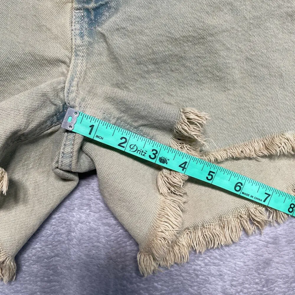 One Teaspoon Shorts Womens 28 Khaki Haze Legends High Waist Mom Fit Denim - Image 9