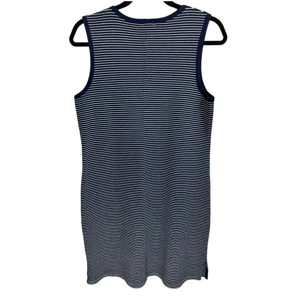 J. Crew Sleeveless‎ Cotton Striped Tank Dress Size Medium Petite Preppy Nautical - Image 2
