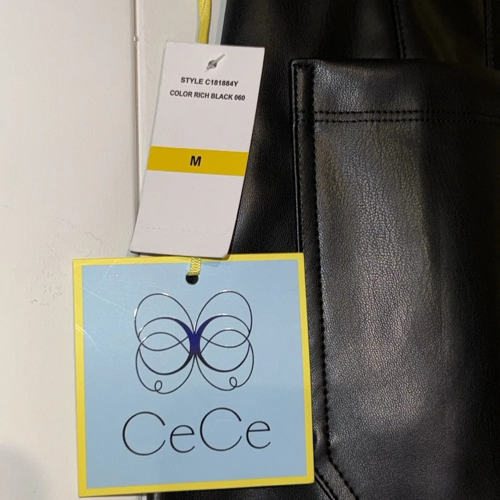 CeCe Faux Leather Cropped Wide Leg Pants - Image 8