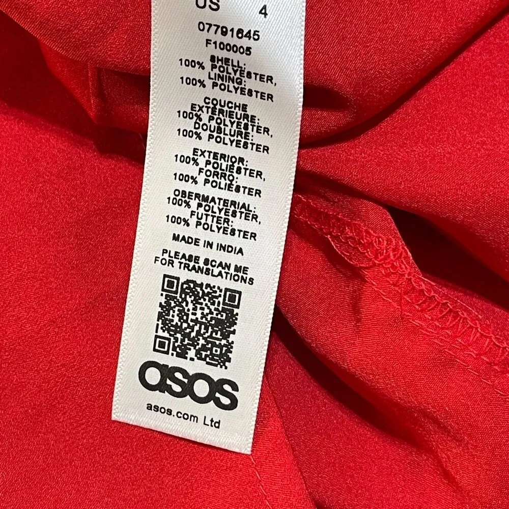 Asos Pleated Skirt Mini Dress Sleeveless Red Party Size 4 - Image 3