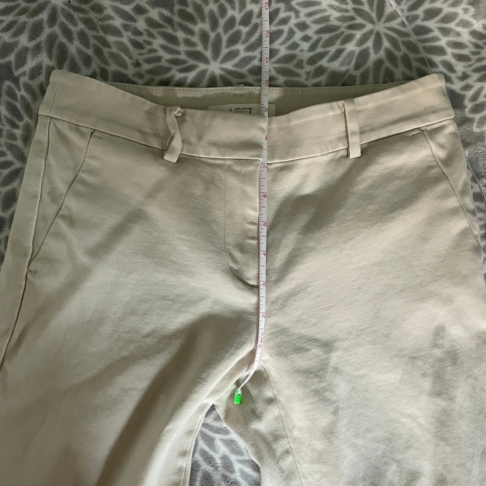 LOFT The Riviera Slim‎ Pants 0 Petite Beige Cropped Ankle Career Corporate Chic - Image 6