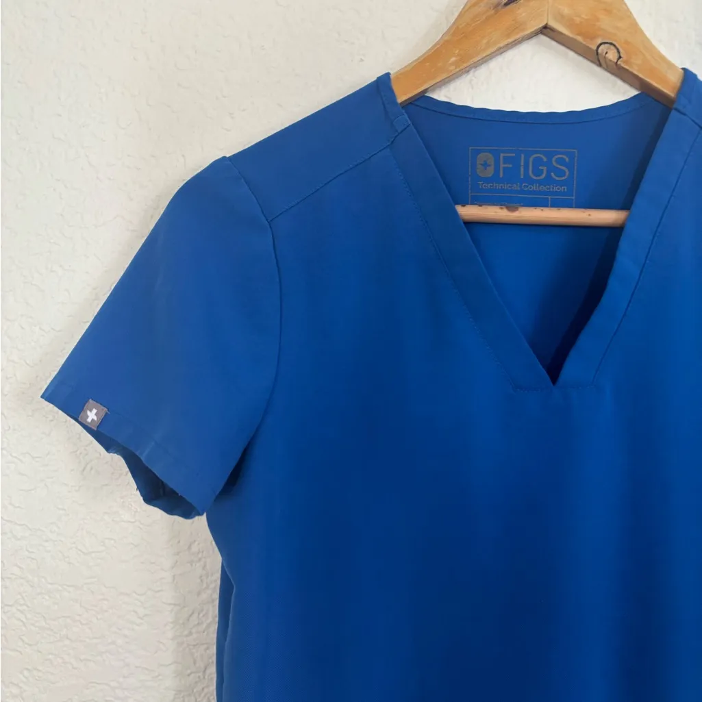 Figs Royal Blue Women's Short Sleeve Blue Top - Image 4