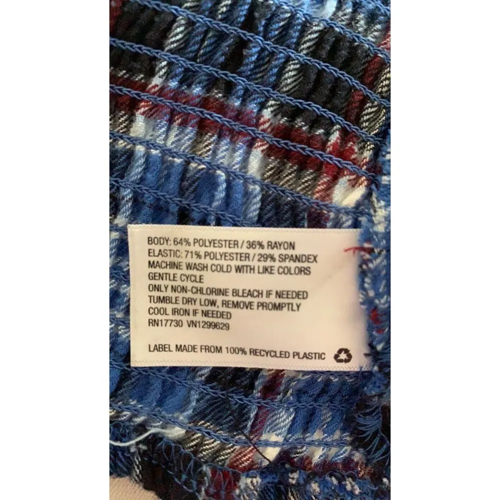 Wild Fable Blue Plaid V-Neck Short Sleeve Crop Top Junior’s LARGE Excellent Y2K - Image 7